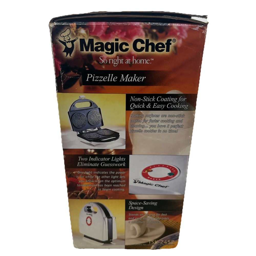 Magic Chef Pizzelle Electric Italian Cookie Maker TSK-245P Nonstick Space Saving