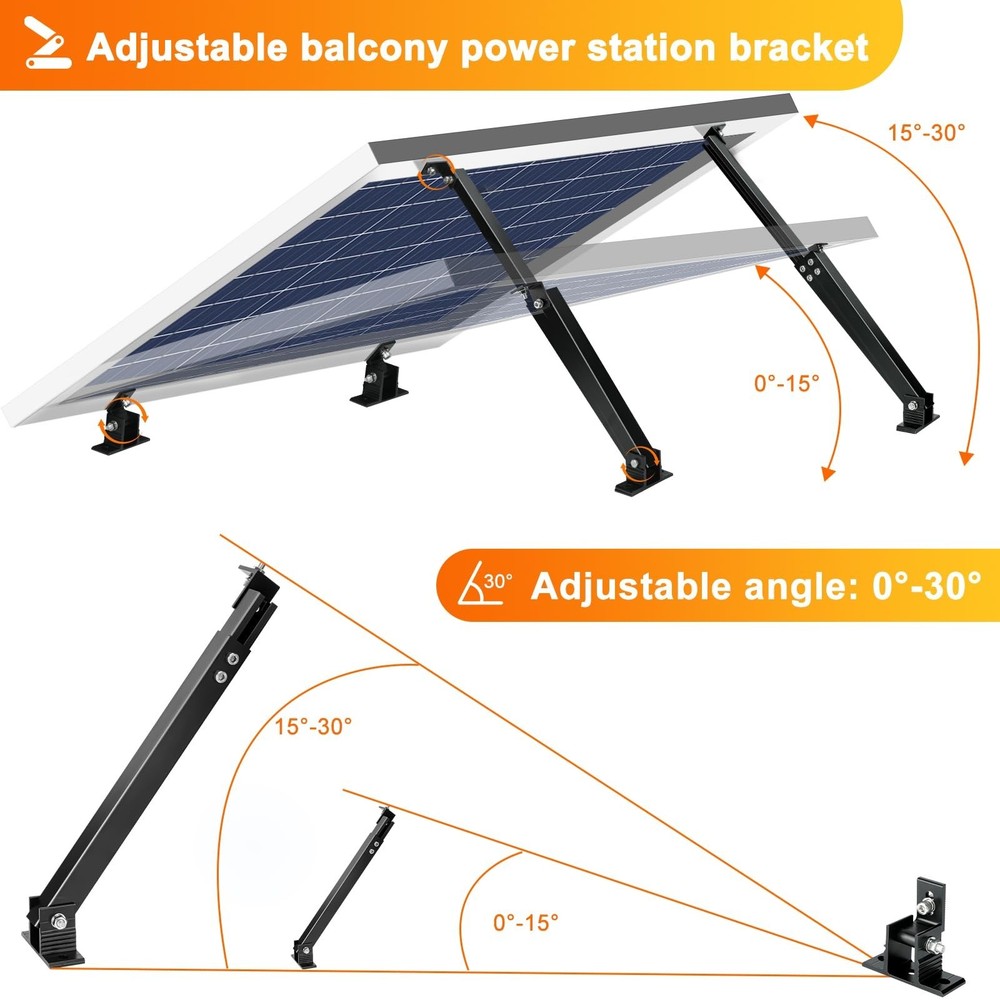 Adjustable Solar Panel Tilt Mount Brackets, Panel Stand Suitable for 50W - 400W.