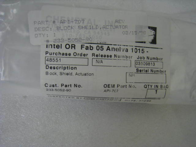 Anelva 233-5052-90 Block Shield API-707 UHV cleaned