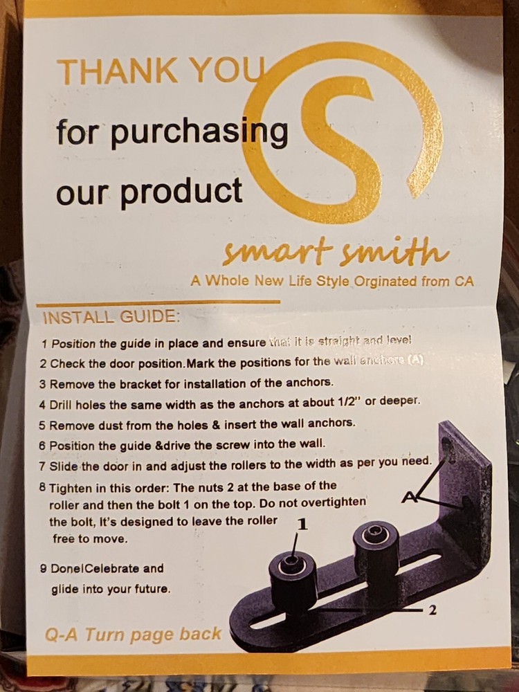 Smartsmith Door Rollers And Bracket Steel Kit Rolling Door