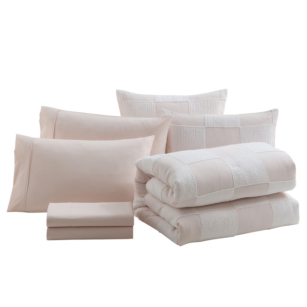 Kids Chenille Checkered Bed in a Bag Comforter & Sheet Set