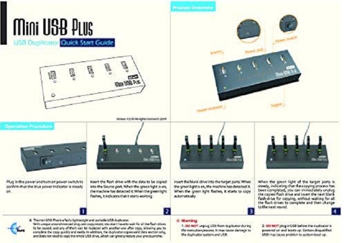 EZ Dupe 1 to 7 USB Duplicator - Multiple Flash Media Drive Clone Copier 45MB/Sec