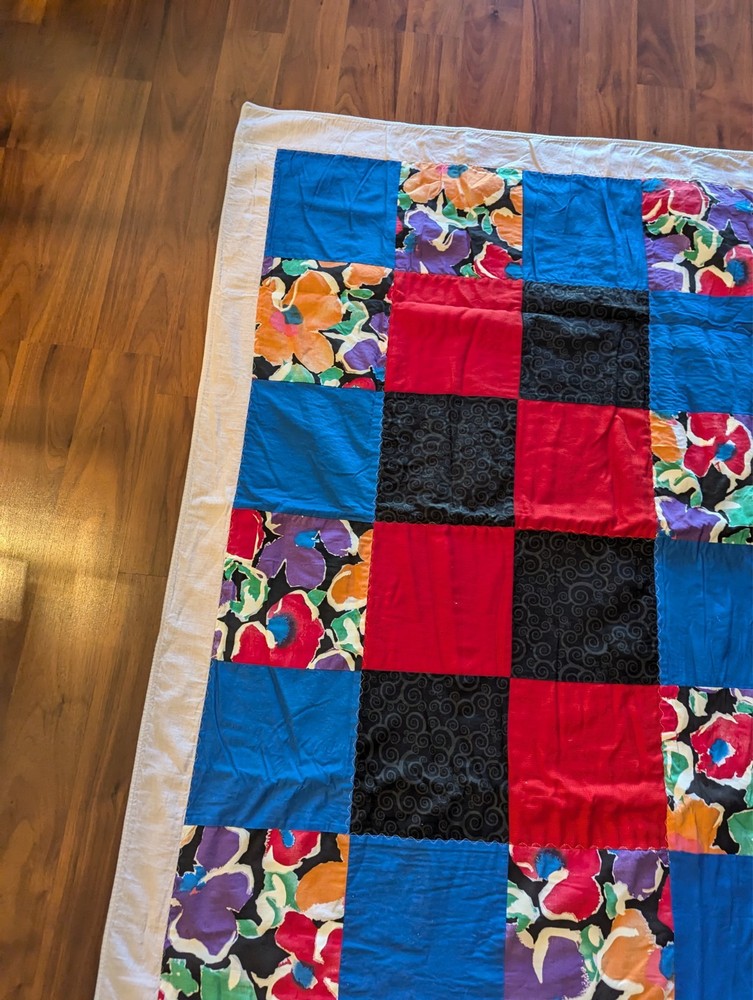 Patchwork Lap Quilt Blanket Throw Multicolor 50”x 35” - Please See Video