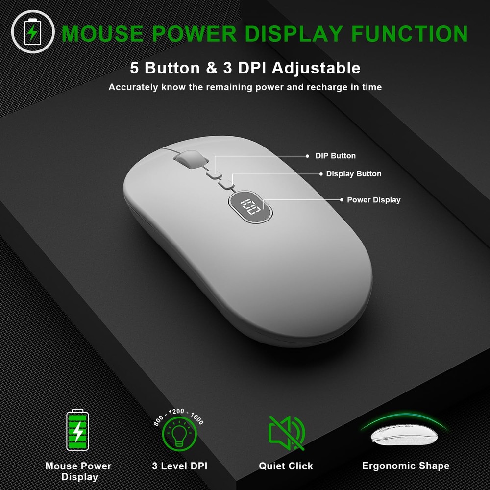 Wireless Keyboard and Mouse Combo, Rechargeable Backlit Gaming Set for PC, Mac