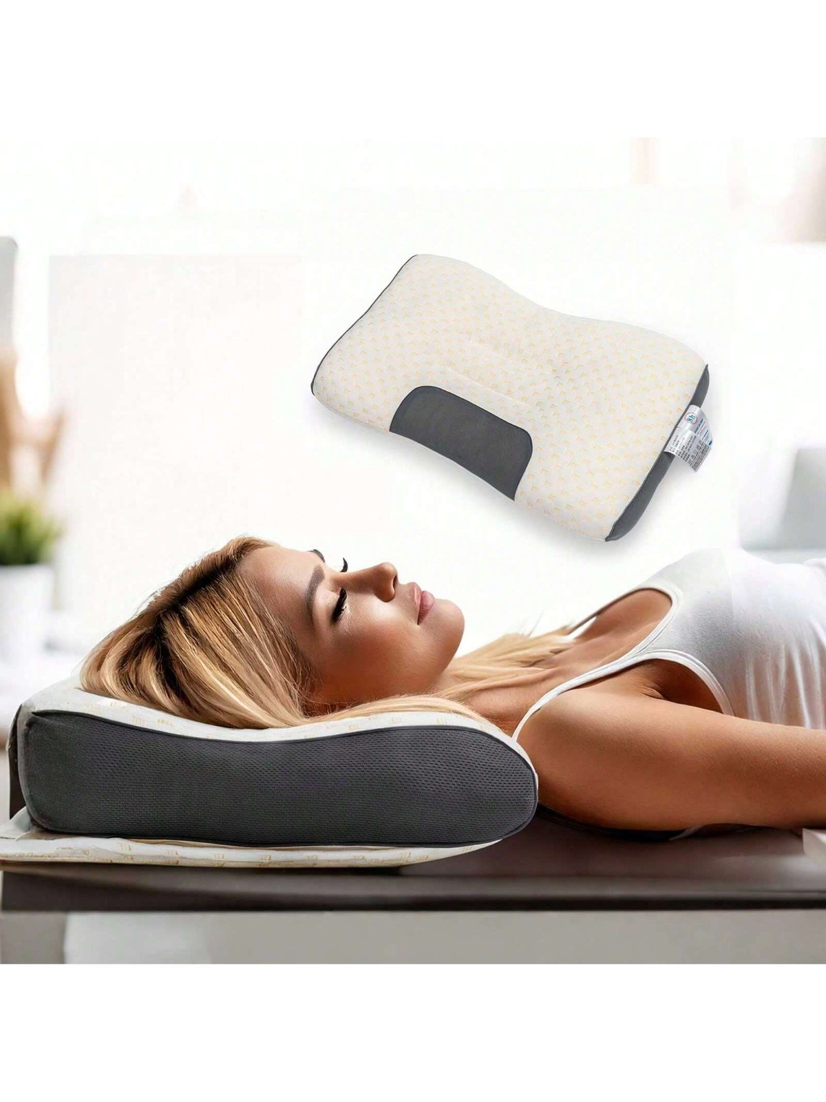2 PCS Ergonomic Neck Pillow Massage Adjustable Soft Sleeping Pillow 100% UPGRADE