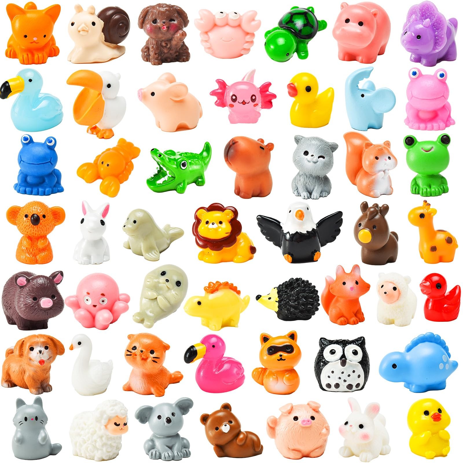 50 Pcs Mini Resin Animal Tiny Resin Animals Figurines Bulk Miniature Little t...