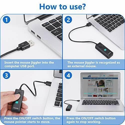 Mouse Jiggler Punkdig Plug & Play Automatic Mouse Mover Undetectable Mouse Ji...