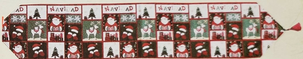 Extra Long Tapestry Table Runner, 13"x72", WINTER,CHRISTMAS THEME PATCHWORK, HG