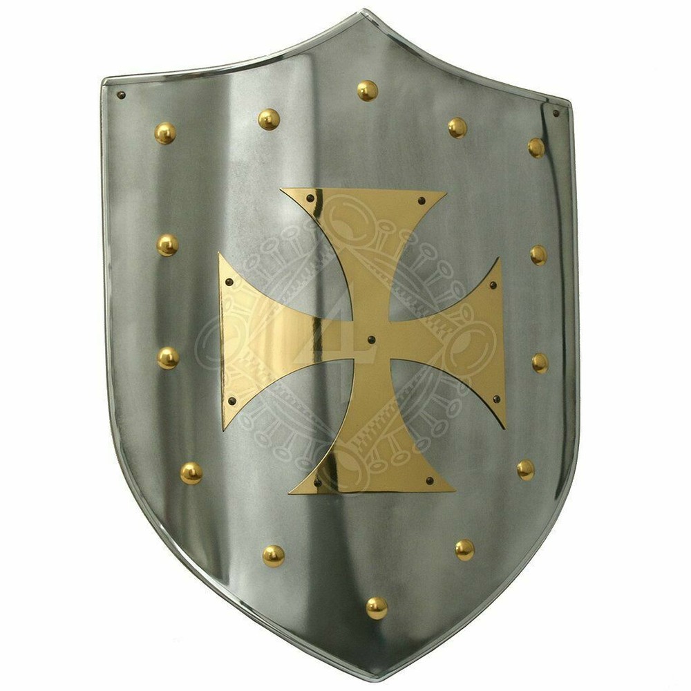 Templar Shield with brass cross Knight Armor 24'' Shield