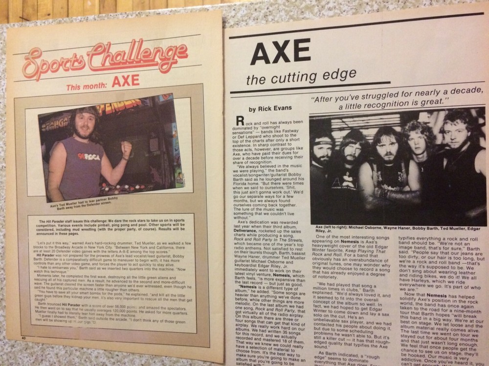 Axe, Lot of TWO Full Page Vintage Clippings