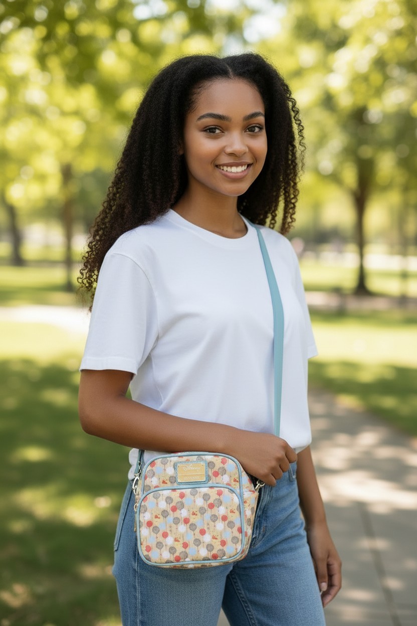 Loungefly Disney Winnie The Pooh Balloons All Over Print Crossbody Bag Purse NWT