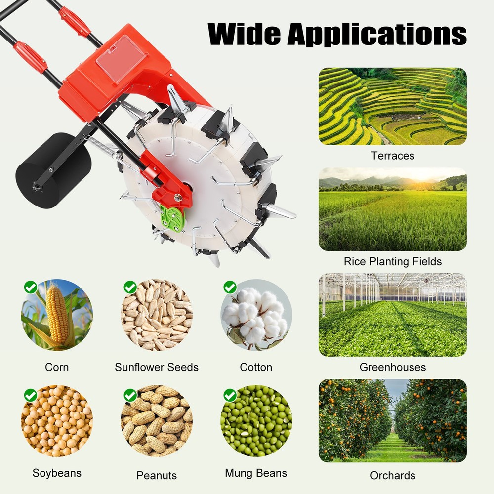 Manual Seeder Hand-held Seeding Machine Precision Garden Seed Planter Spreader