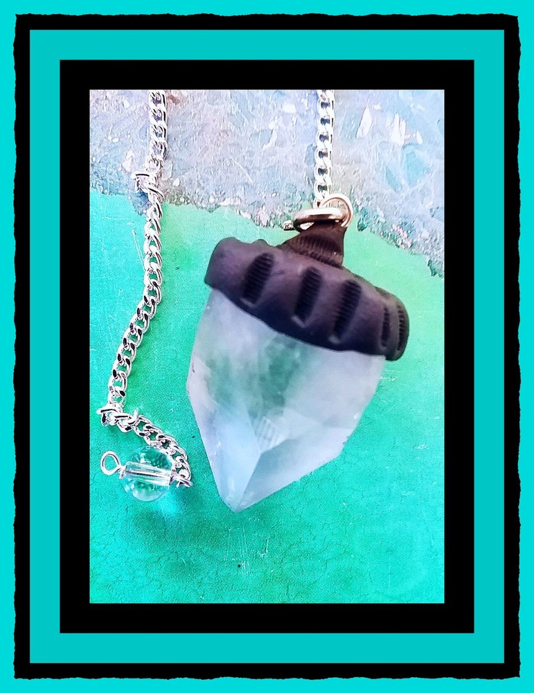 APOPHYLLITE DOWSING PENDULUM, APOPHYLLITE SPECIMEN DOWSING PENDULUM WITH CHAIN