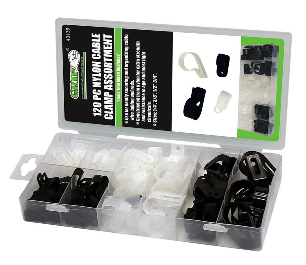 120-Piece Nylon Cable Clamp Assortment