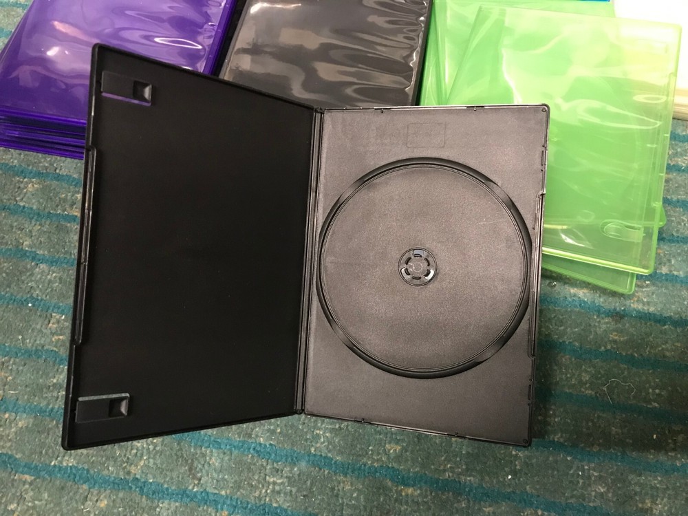 10x Empty Standard Black Or Colored Single DVD Slim Cases (Replacement Cases)