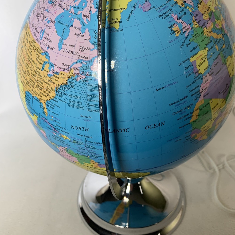 Day/Night Illuminated Constellation Light World Globe 12" Diameter Library