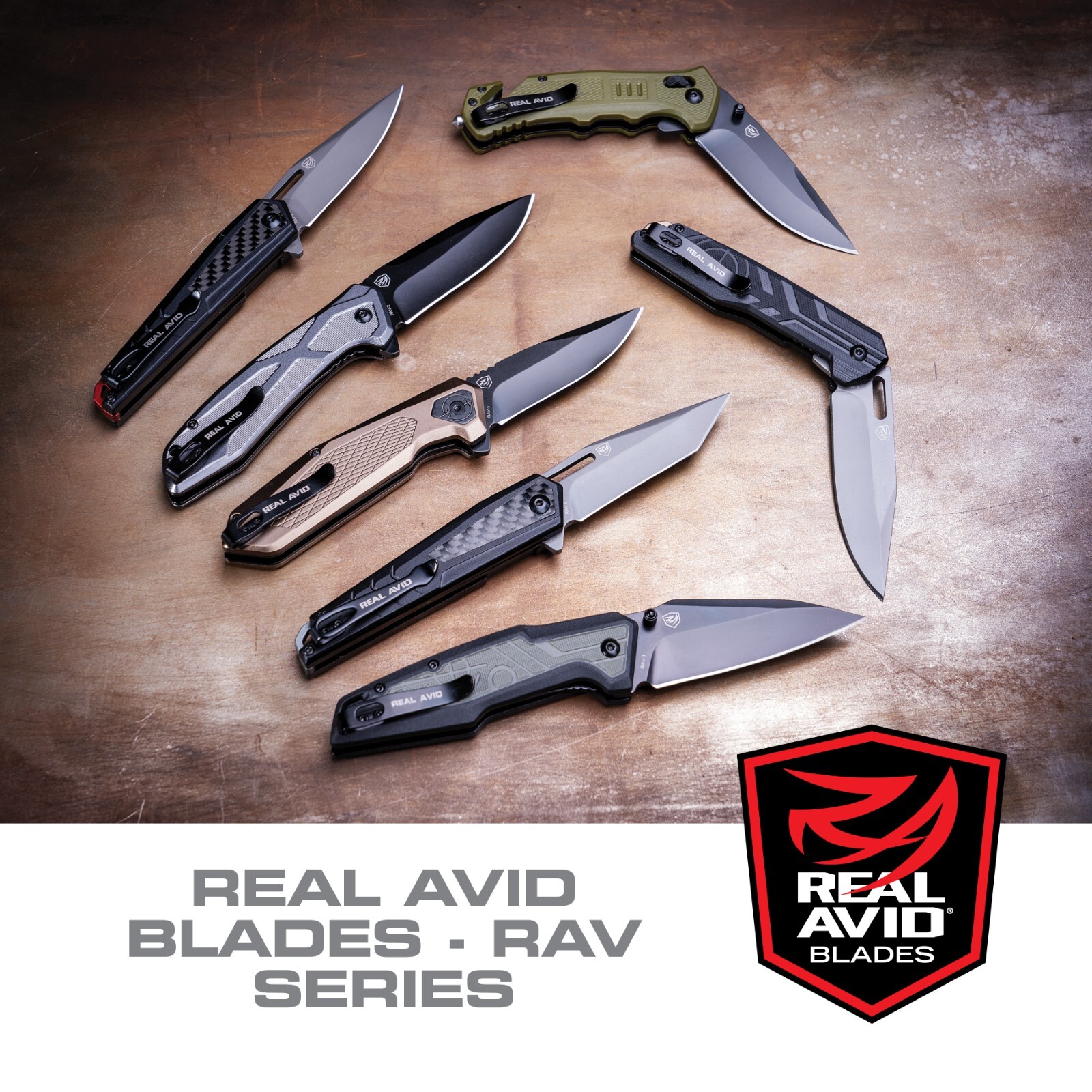Real Avid RAV-6 EDC Knife | Folding Knife 3.4" Tanto Blade, 8Cr13MoV Steel