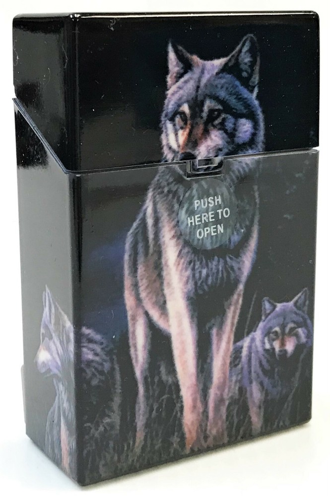 Eclipse Wolf Design Hard Plastic Crushproof Cigarette Case, 2ct, Kings 3116D17-2