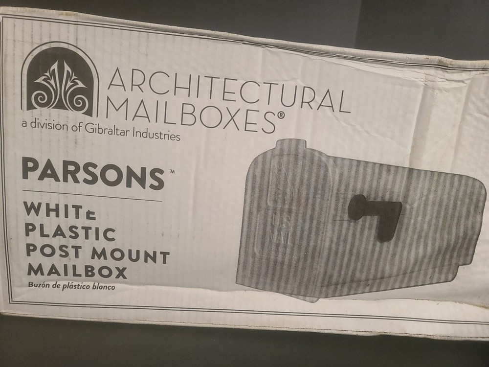 NEW Architectural Mailboxes Parsons White Medium Plastic Post Mount Mailbox