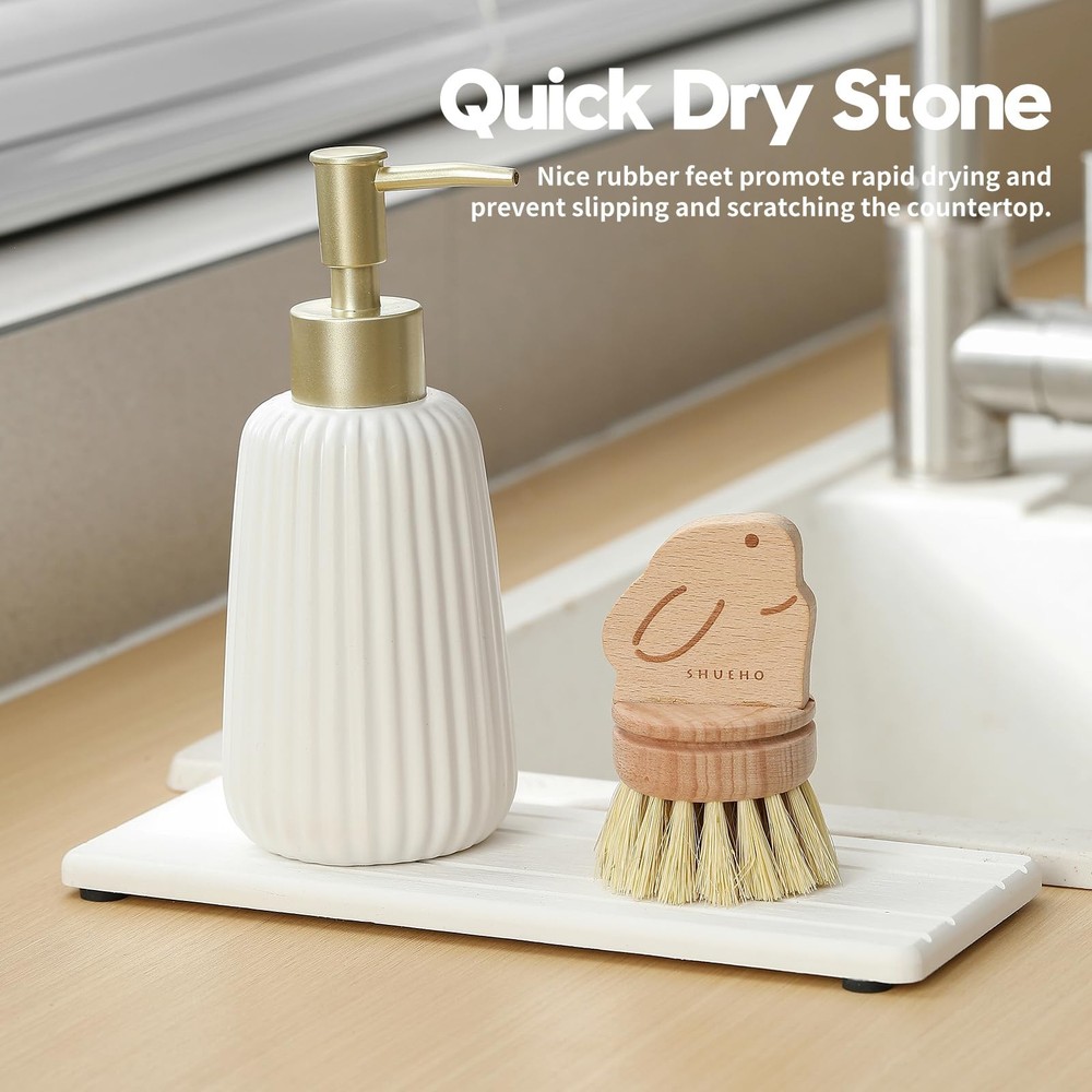Razborci 2PCS Diatomite Quick Stone Drying 9" x 3.5", 2pack-9"x 3.5" - White
