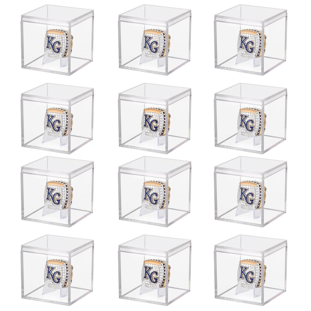 12 Pack Championship Ring Display Case Clear Acrylic 12 Pack, 12