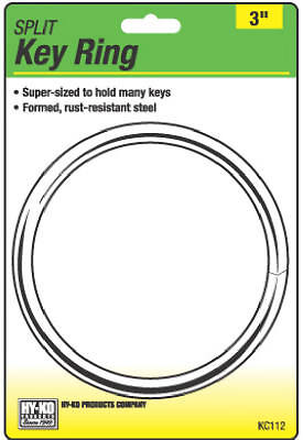 Hy-Ko KC112 Split Key Ring, Super Size, Stainless Steel - Quantity 5