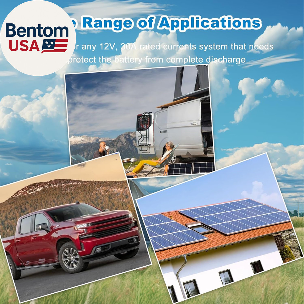 12V 30A Low Voltage Disconnect Module with Multi-Information Display and 0.1V Pr