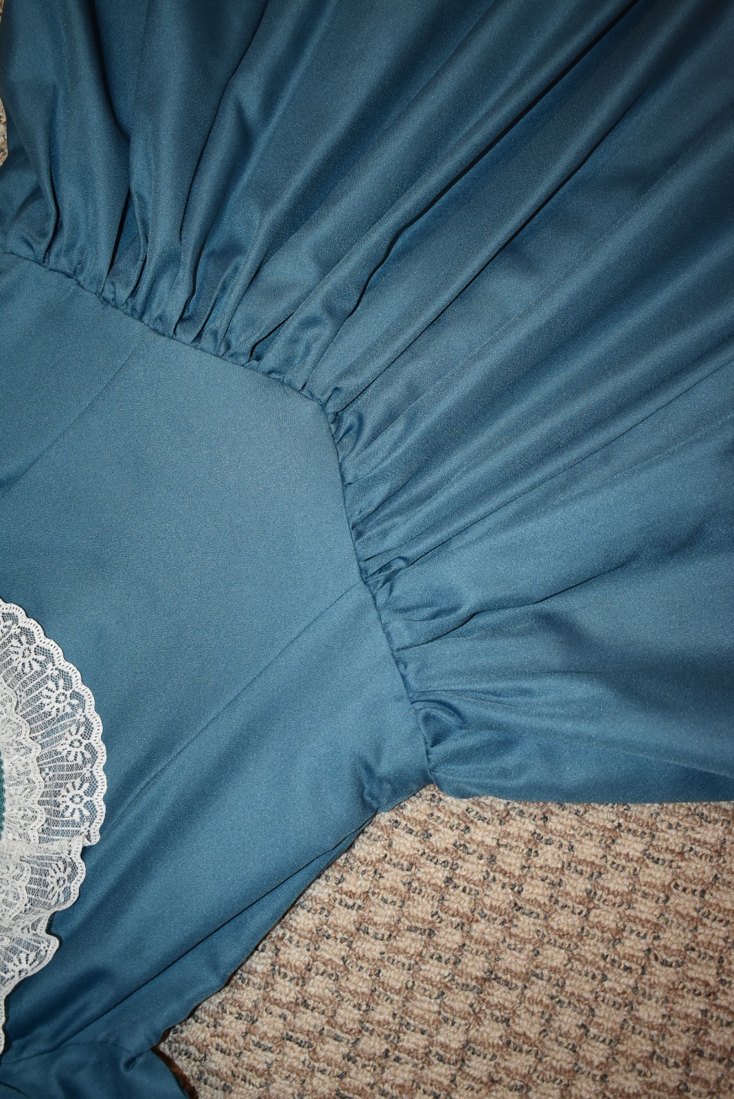 Victorian Civil War 19th Century Dress Peacock Blue Ball Gown - M/L