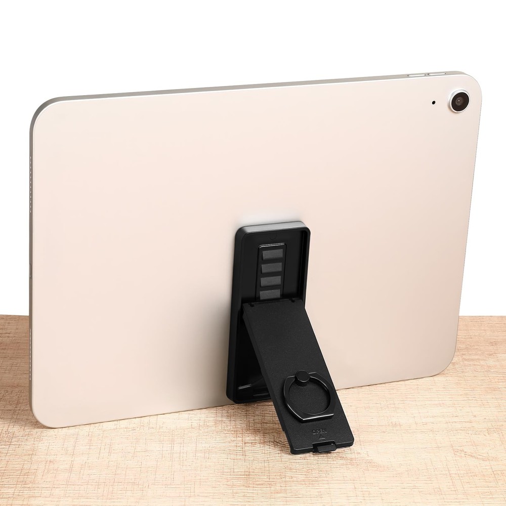 Ptwola Universal Tablet Ring Holder Black Stand Foldable Multi black