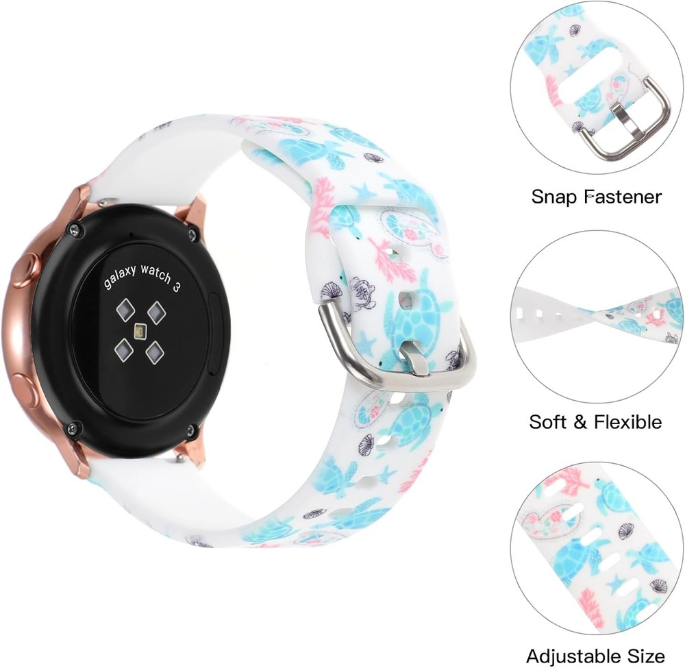 Cute Leopard Bow Printed Strap Compatible with Galaxy Watch 6 40mm 44mm
