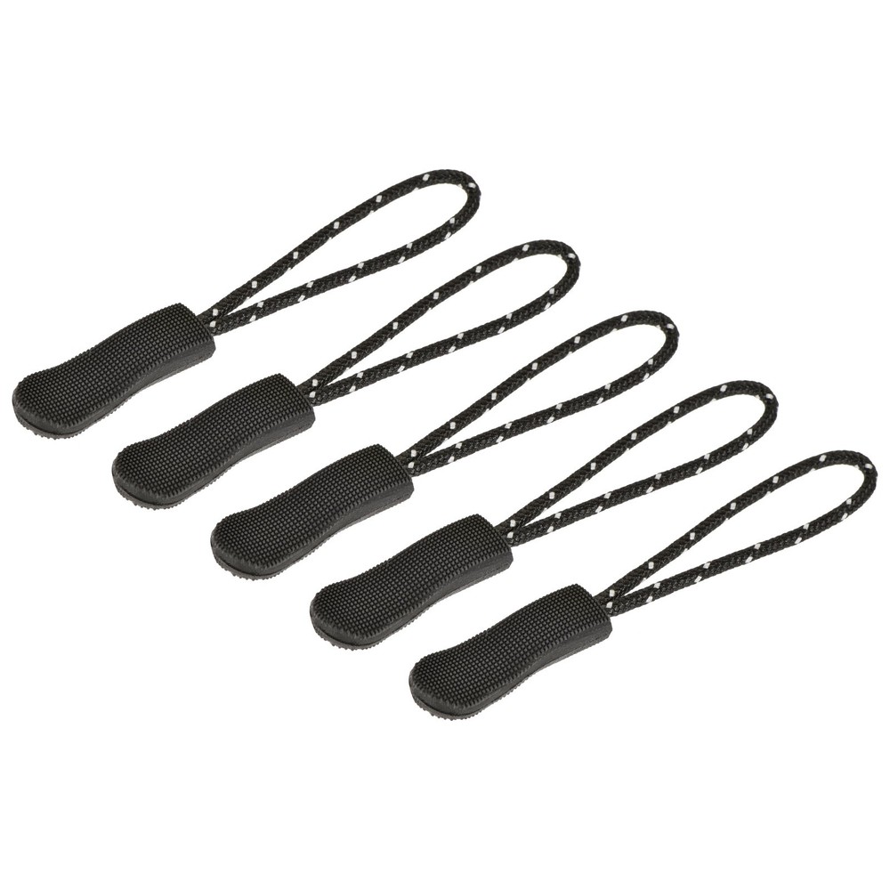 20Pcs Zipper Pulls Pull Head Handle Tab Tags Cord Extension Black White