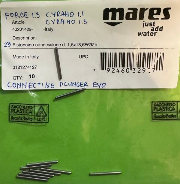 Mares  pneumatic speargun Replacement Part connecting plunger evo