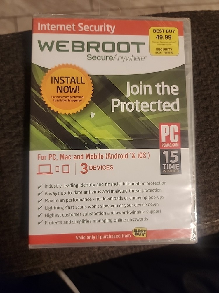 Webroot SecureAnywhere Internet Security - Full Version for Windows & Mac...