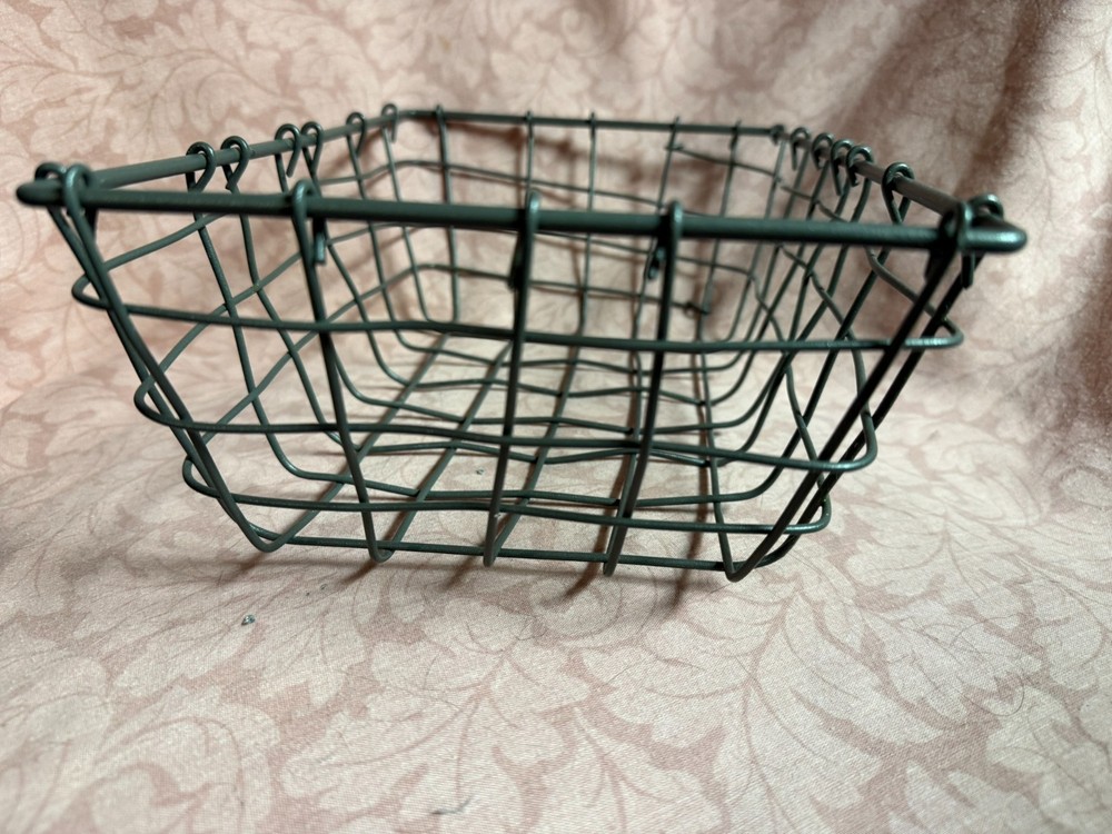 Primitive Free Form Wire 11" Basket Rectangular Industrial Farmhouse Style