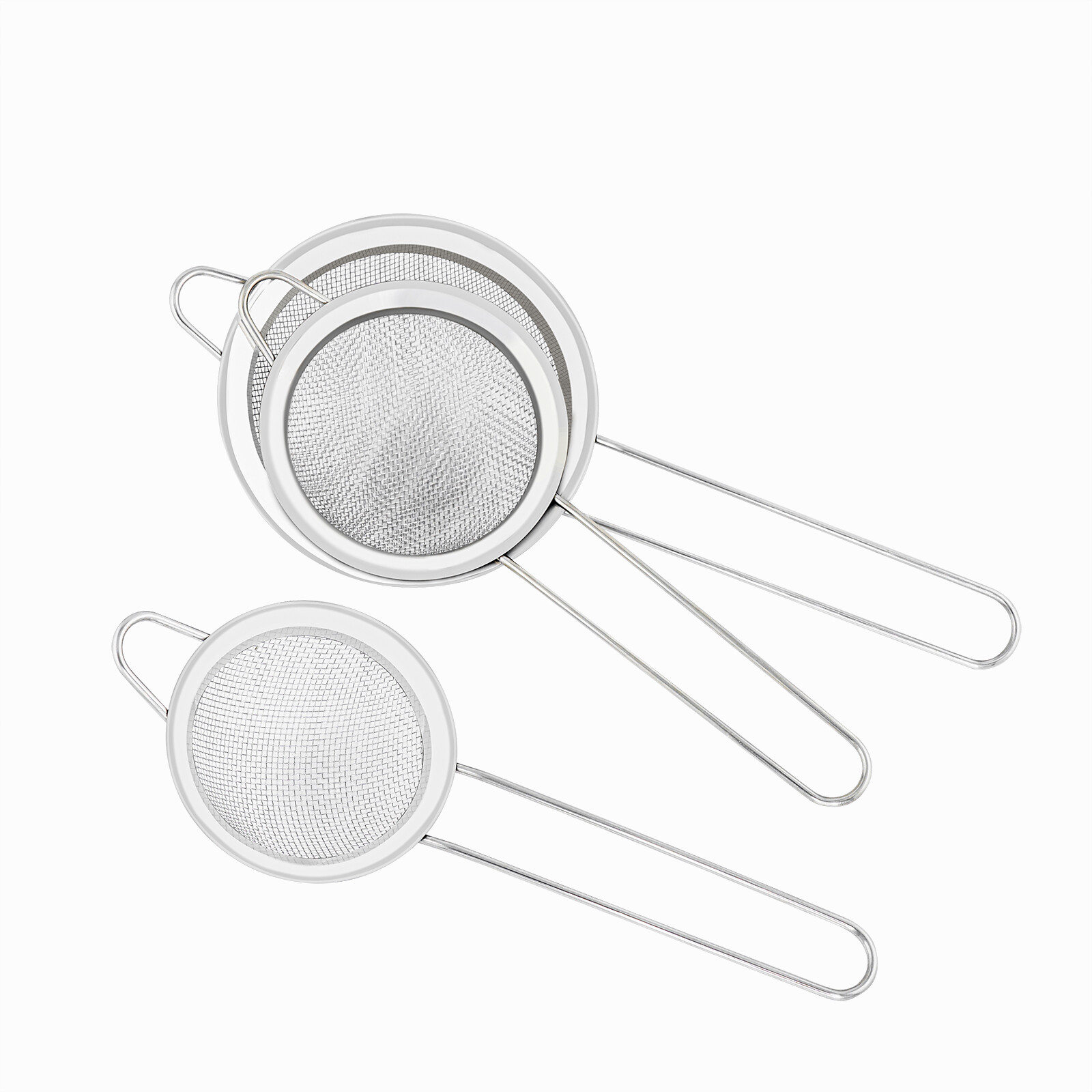 3PCS Kitchen Fine Mesh Strainer Stainless Steel Liquid Colander Sieve Strainer