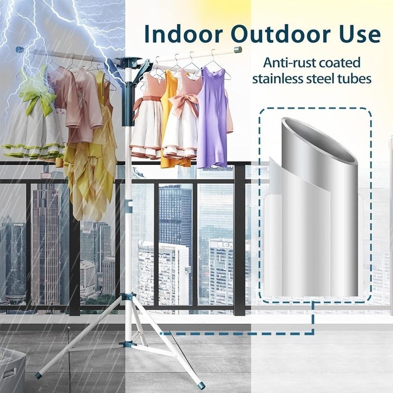 Foldable Portable Drying Rack Indoor Outdoor Adjustable Height Space Saving New