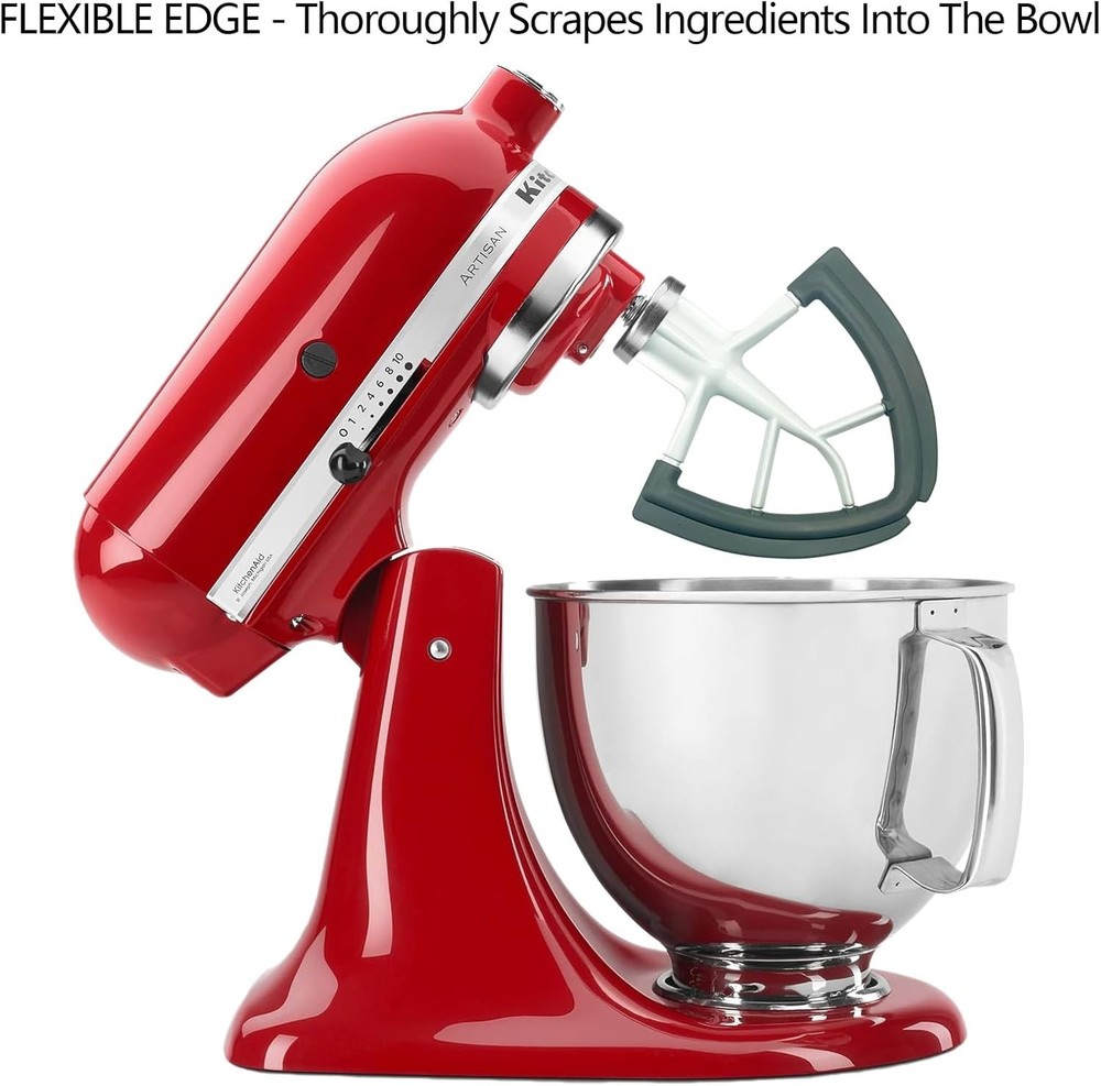 Flex Edge Beater for KitchenAid 4.5-5 Quart Flat Beater Silicone Bowl Scraper