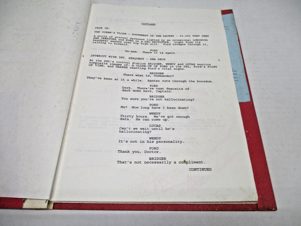 Original 1994 SEAQUEST DSV First Draft Script w/ Notes LOSTLAND # S2/E12 CM6074