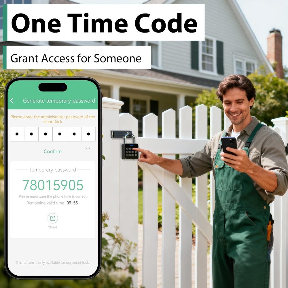Fingerprint Padlock with , Combination Lock for Locker with Bluetooth APP Acc...
