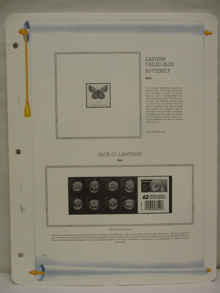 White Ace Stamp Supplement 2016 Regular Issue "USR-PB47"