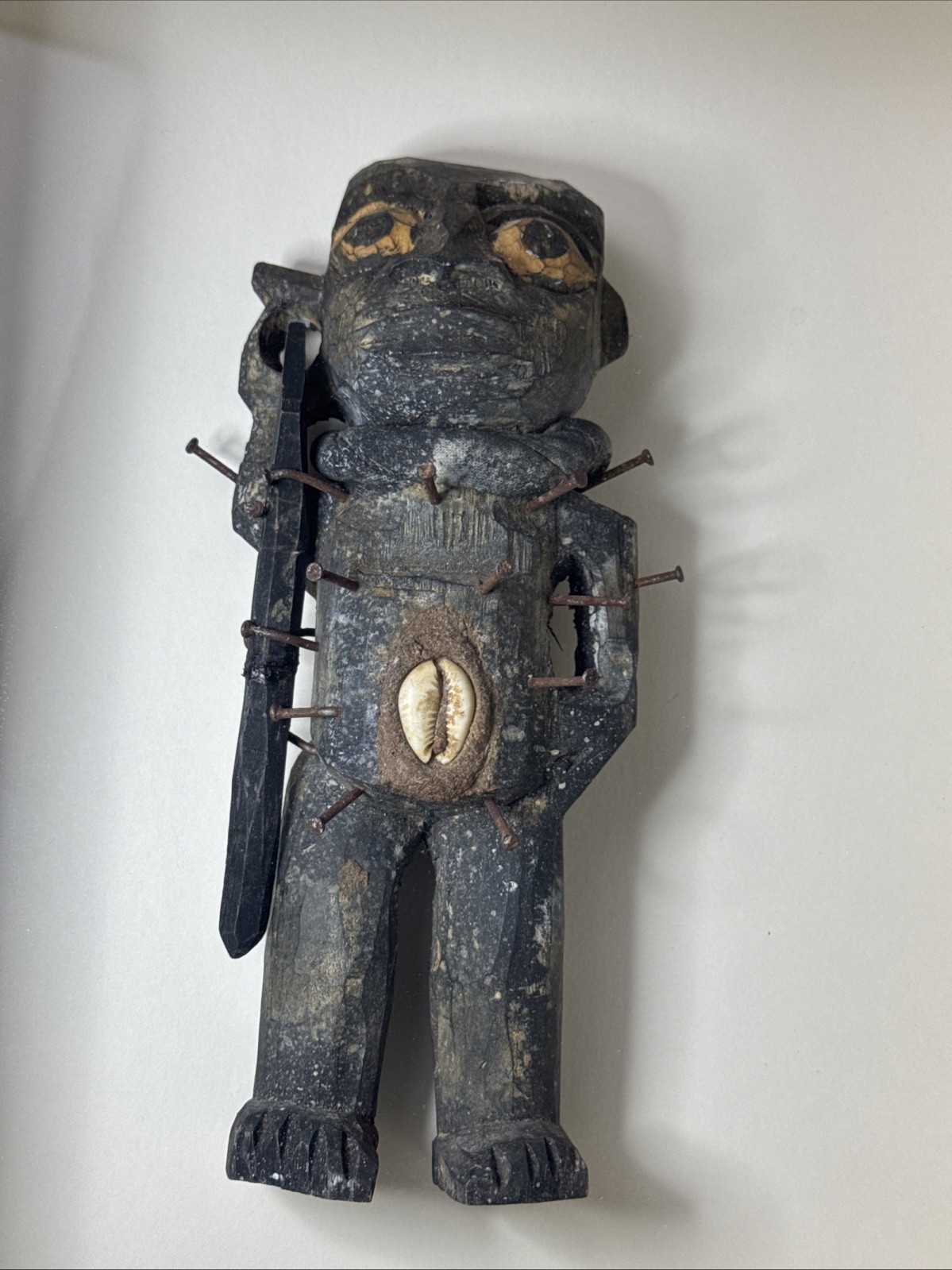 Antique African Bakongo Nkisi Nkondi Statue Nail Fetish Congo Africa FRAMED