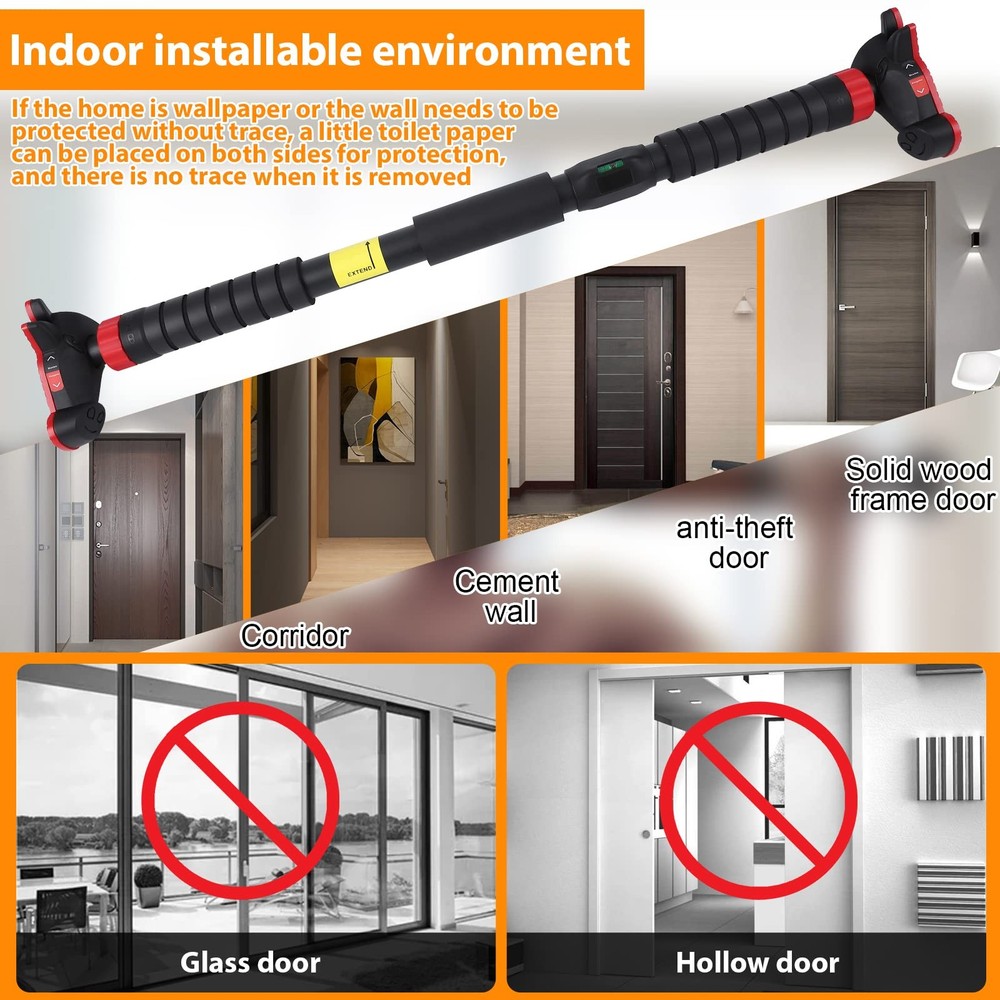 Pull Up Bar for Doorways,Hanging Bar for Exercise with Level Meter and Adjust...