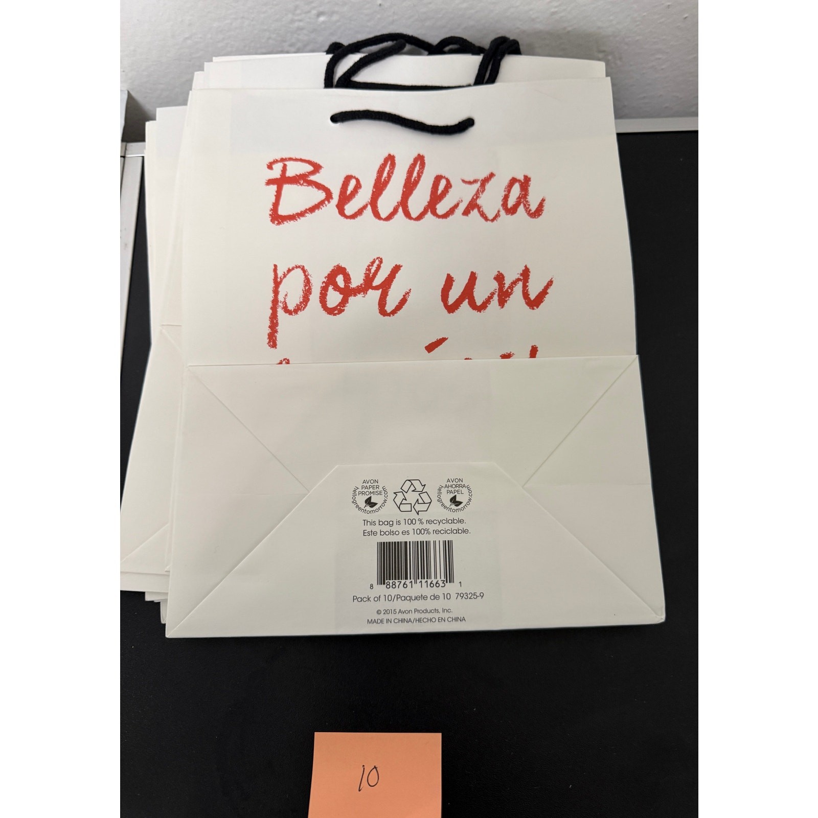 Avon Retail Bags Extra Large Plastic and Medium Bilingual Paper with Handles