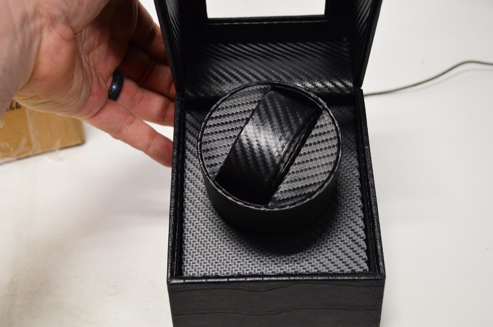 JQueen Single Black Croc Leather Automatic Watch Winder