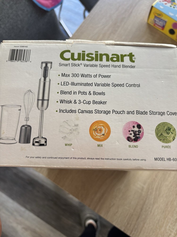 Cuisinart HB-600C Smart Stick Variable Speed Hand Blender NEW Sealed