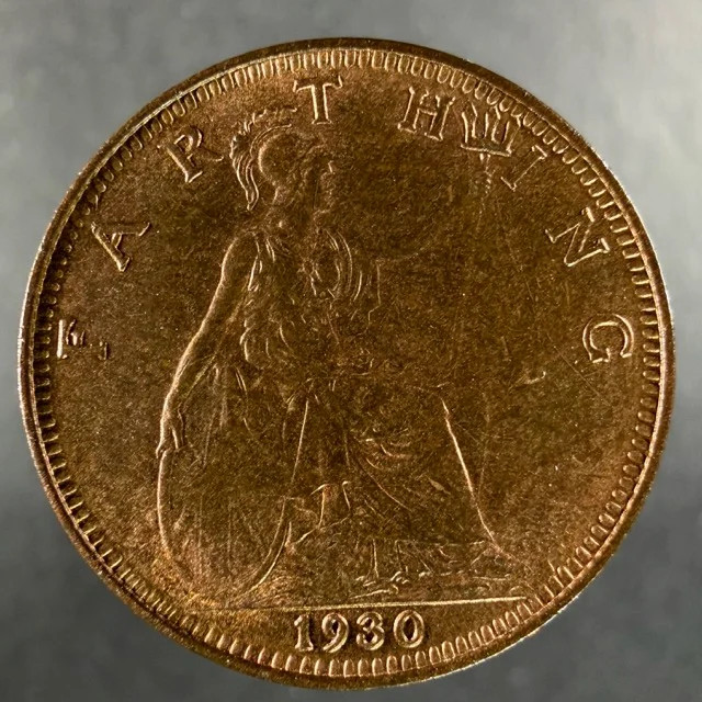 1930 Great Britain Farthing George V Britannia Reverse