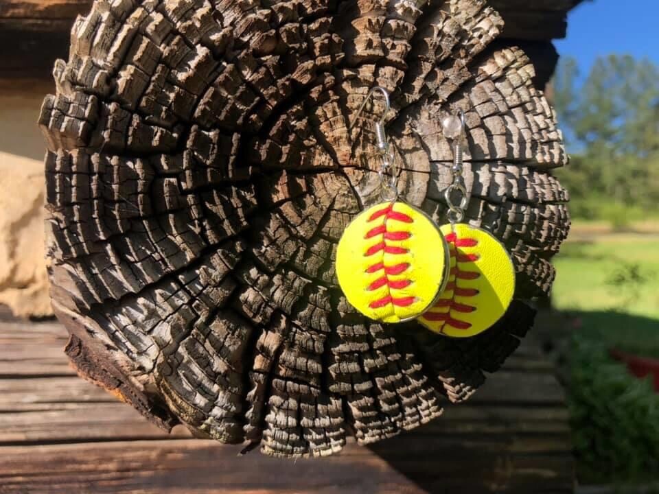 Handcrafted Softball Earrings