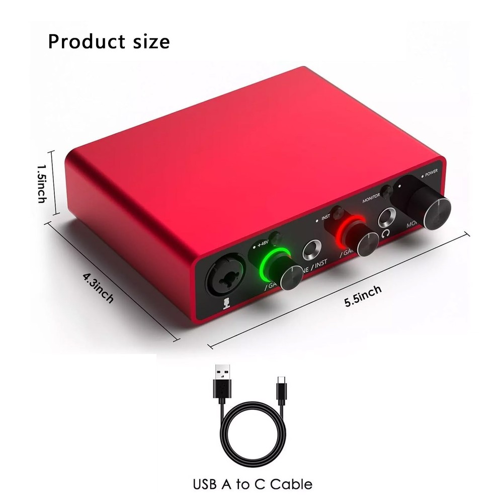 Best Seller Gen USB Audio Interface with USB-C&Phantom Power (3rd Generation)