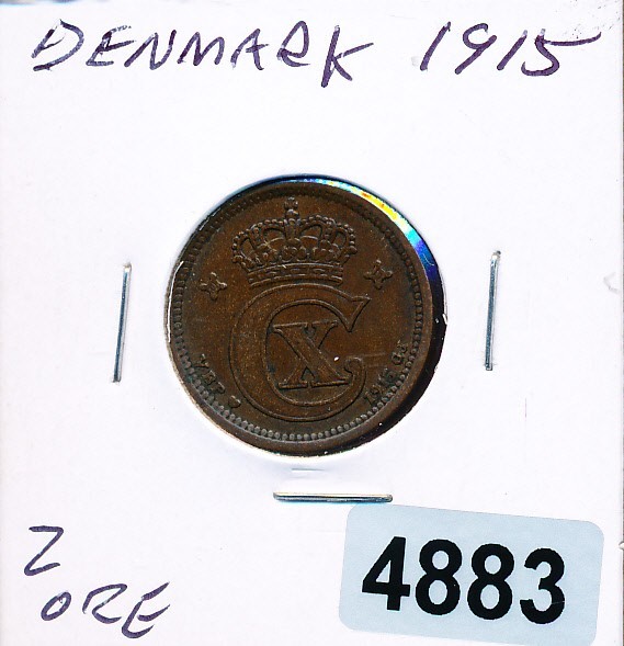 DENMARK - 2 ORE - 1915 - COPPER - BOLD XF -  #4883