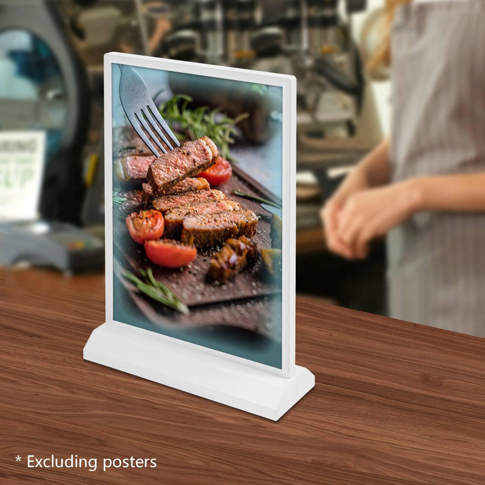 Tabletop LED Sign Holder with Adjustable Brightness for Menu Display